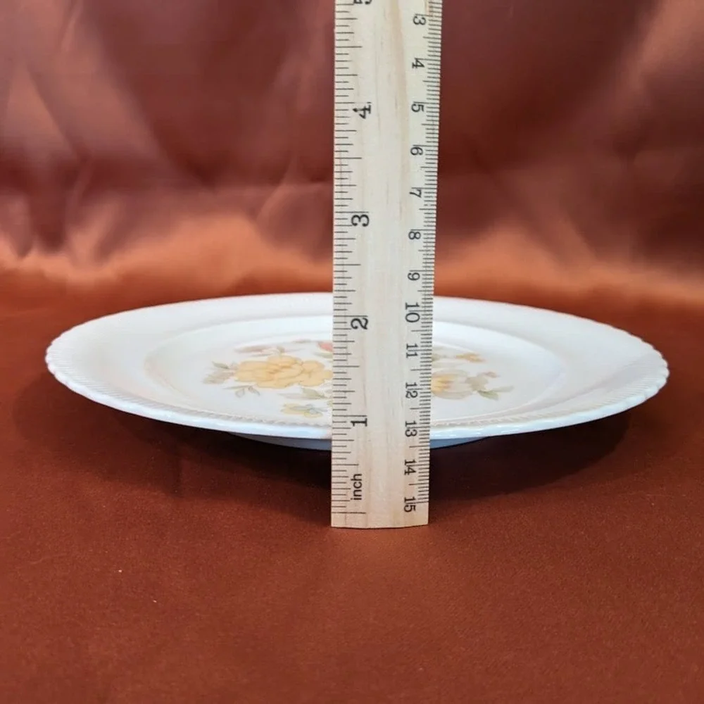 Vintage‎ Ichiyama Toen Japan Floral Porcelain Dinner Plates Set of 6 Ribbed Edge